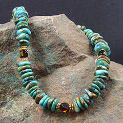 kingman turquoise and amber necklace
