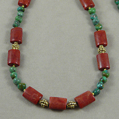 turquoise and coral necklace