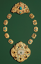 ancient turquoise and gold necklace